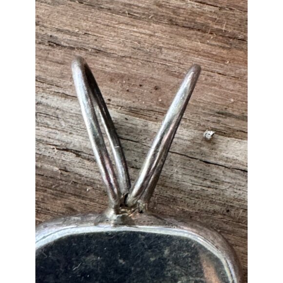 Vintage Sterling Silver & Red Jasper Pendant Rectangle Shape Marked Mexico 925 2 - Picture 5 of 7